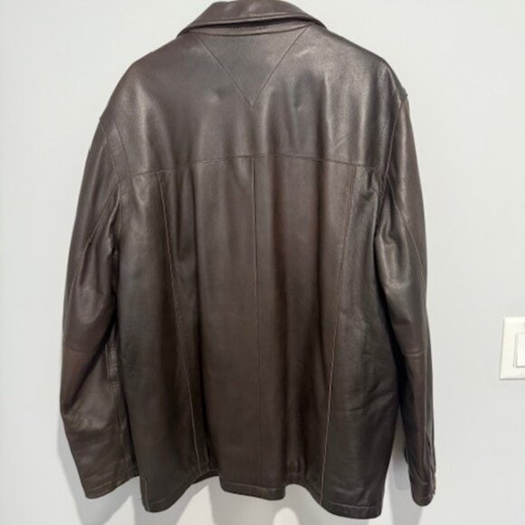 Men's Large Tommy Hilfiger Leather Car Coat - Picture 3 of 6